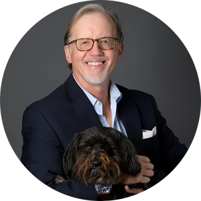 Zisko Tax Group principal with the office mascot, Monty the dog